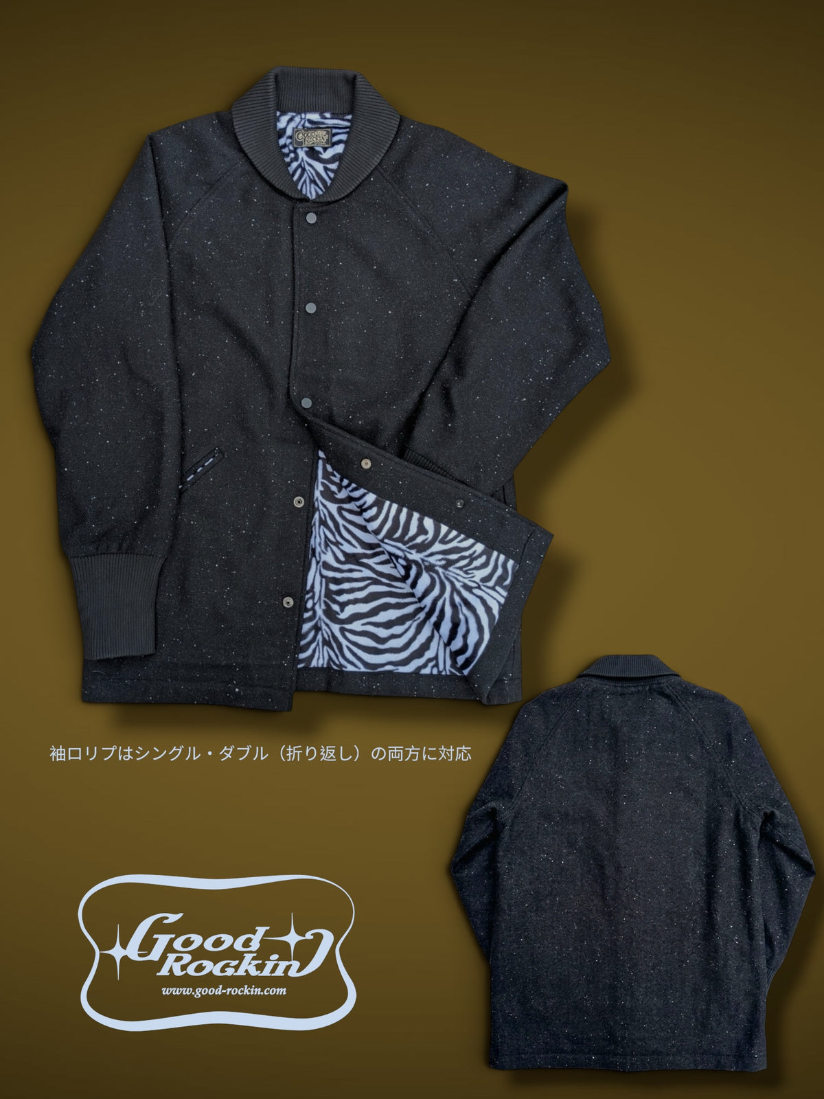 *ご予約受付中 ウールネップカーコート・ブラック/Leopard-lined car coat・Black