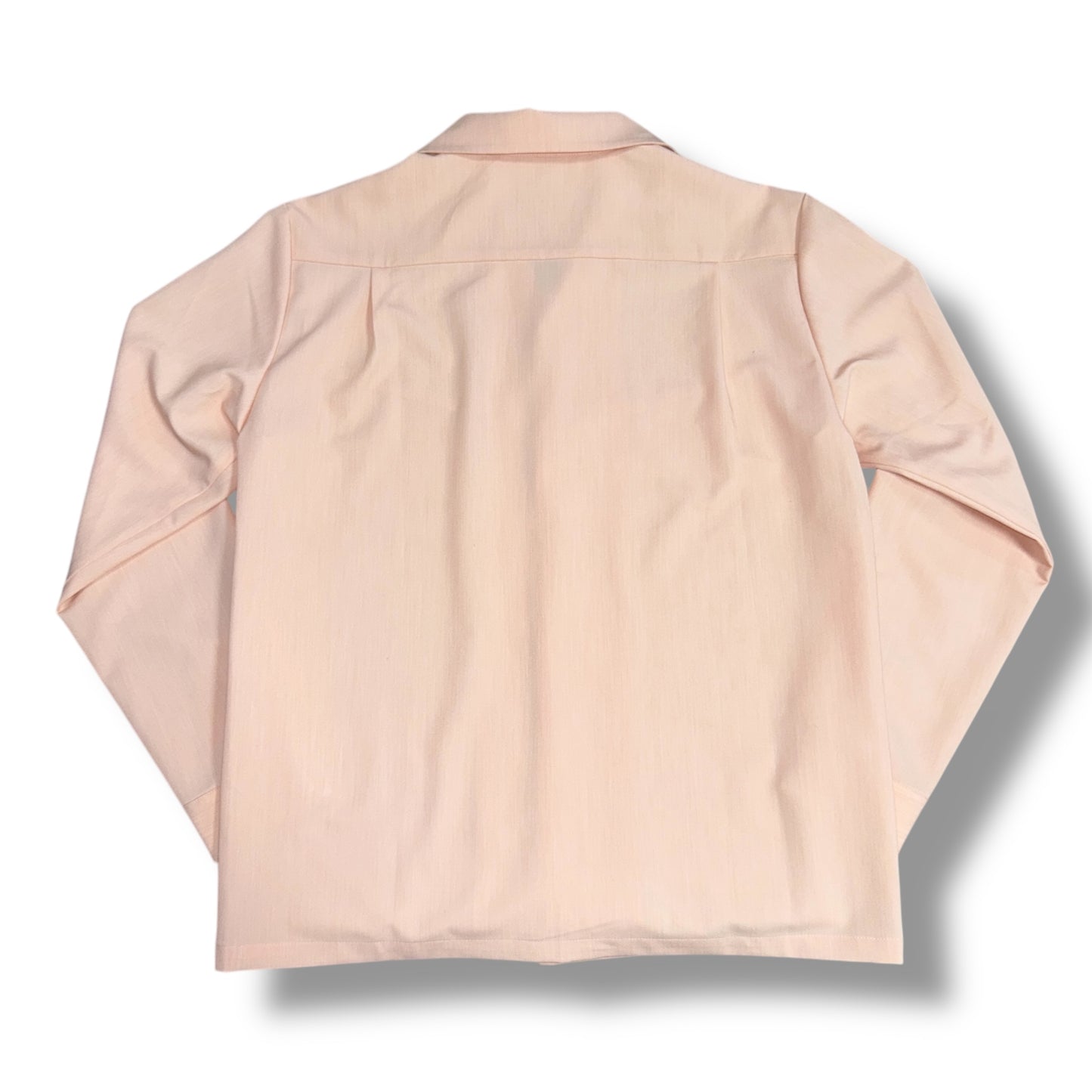 Long Sleeve Glitter Shirt/グリッターV切替イタリアンカラーシャツ「ベビーピンク」