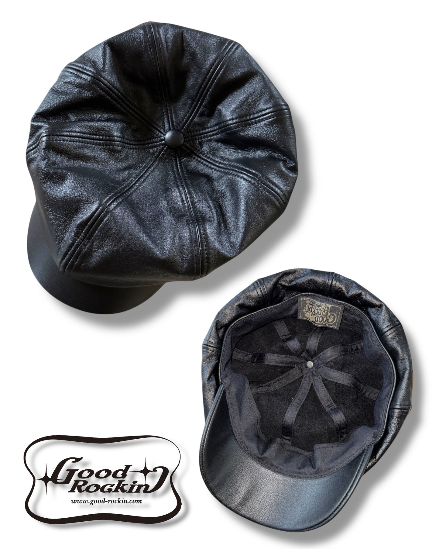 Casquette "Black Leather "/ブラックレザーキャスケット