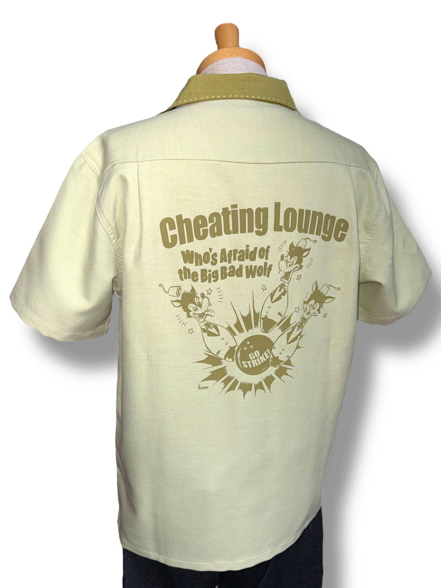 Bowling Shirts ”Big Bad Wolf"/ハンドステッチボウリングシャツ「ビッグバッドウルフ」ミント&ライム