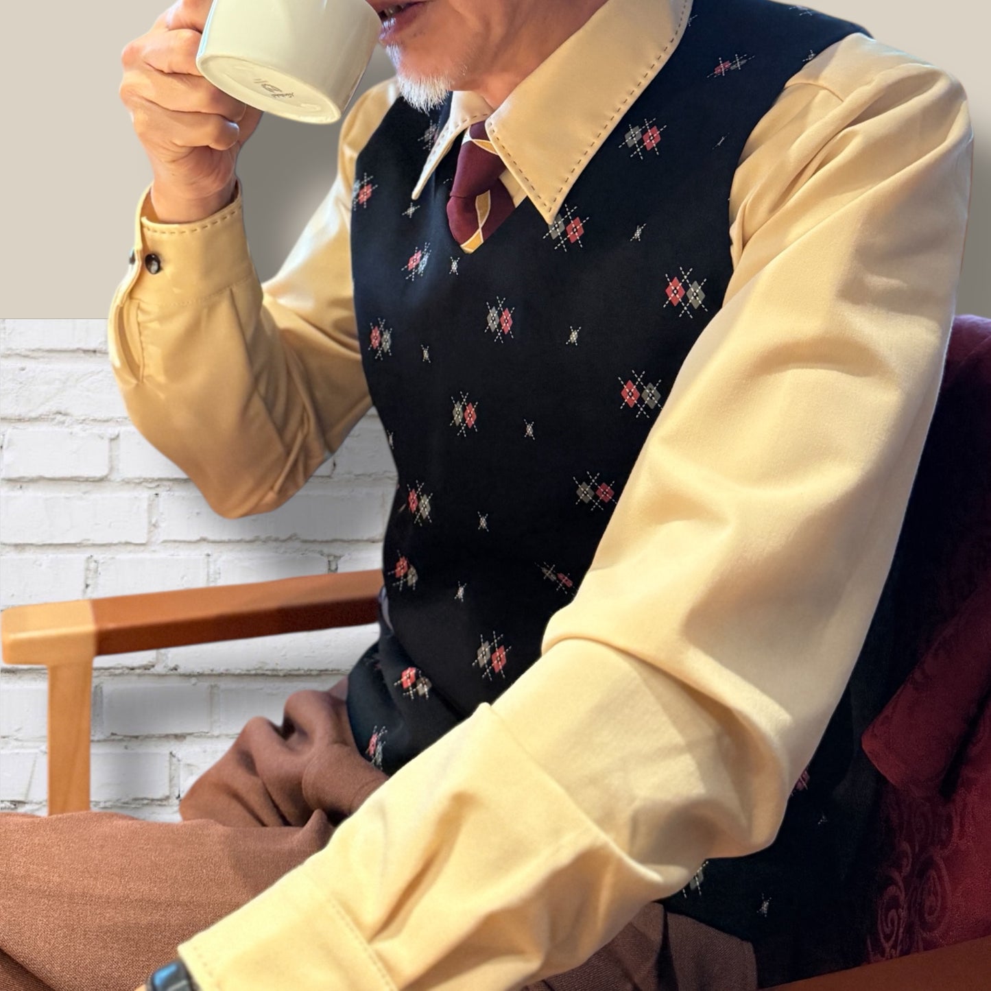 Vintage style PULL OVER VEST「Argyle」/ヴィンテージスタイルプルオーバーベスト「アーガイル」