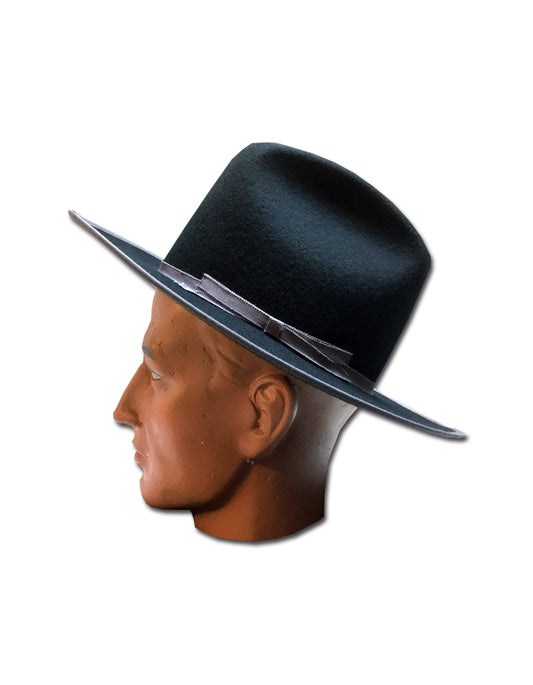 Vintage Style Flat Brim Cowboy Hat "BLACK"