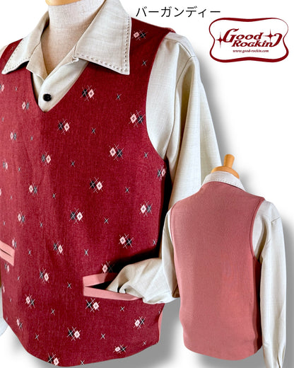 Vintage style  PULL OVER VEST「Argyle」/ヴィンテージスタイルプルオーバーベスト「アーガイル」