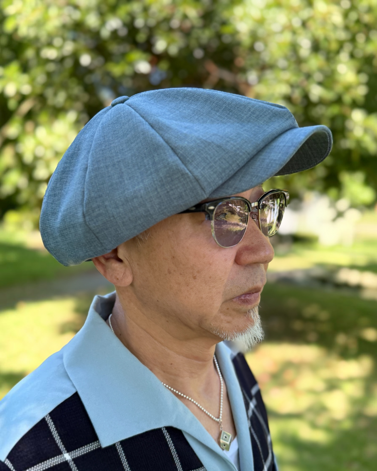 CasquetteⅡ "Vintage Style "/ヴィンテージスタイルシャンブレーカスリ織キャスケット2