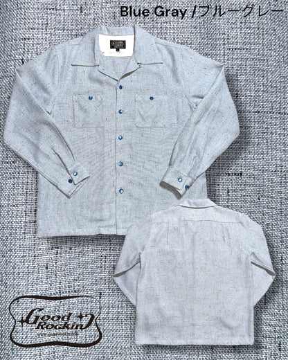 Long Sleeve  Shirts "Vintage Like Nep"/長袖オープンカラーシャツ"ヴィンテージ調ネップ"