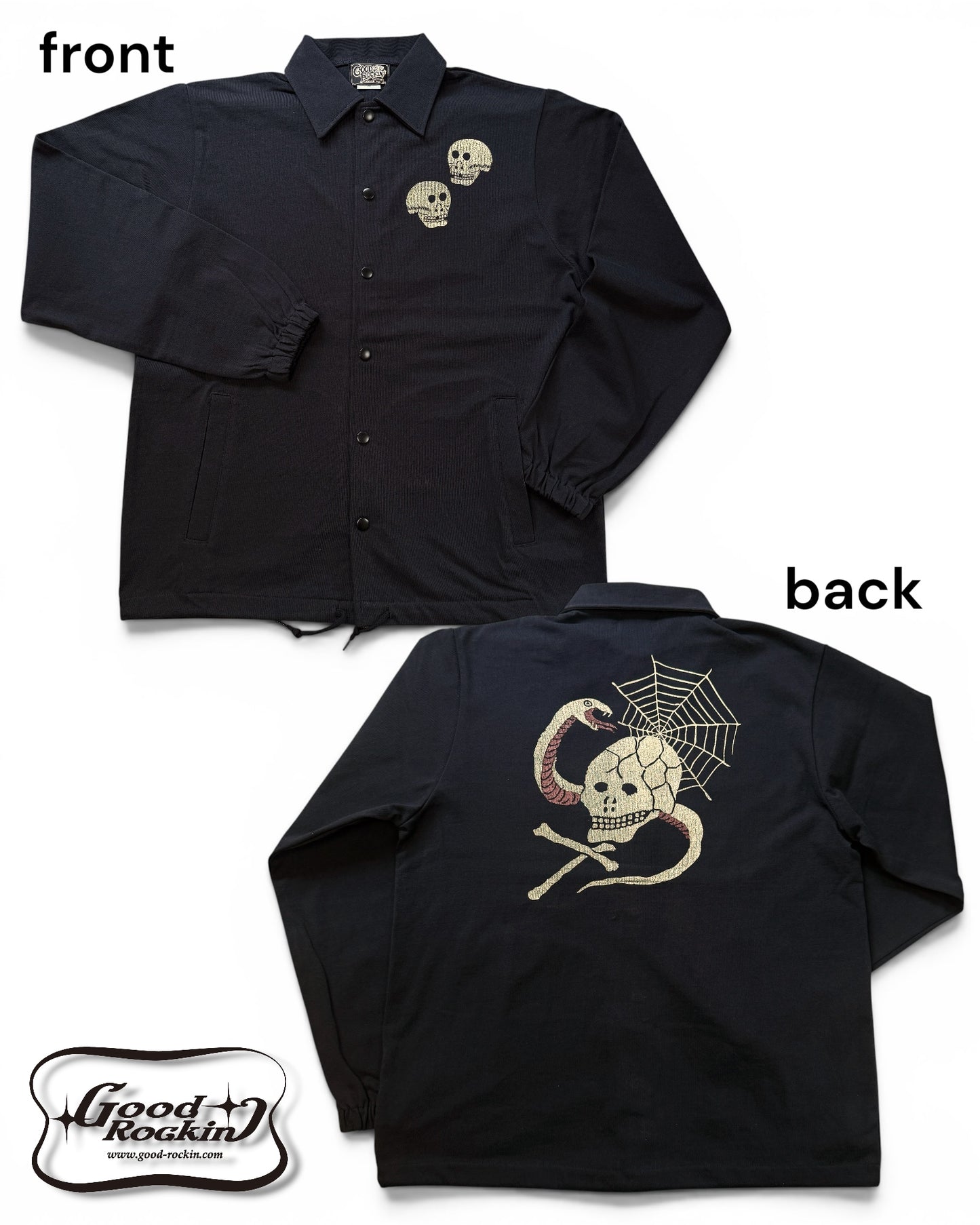 Cotton Coach Jacket「VINTAGE Skull&Snake」/コットンジャージコーチジャケット「VINTAGE Skull&Snake」