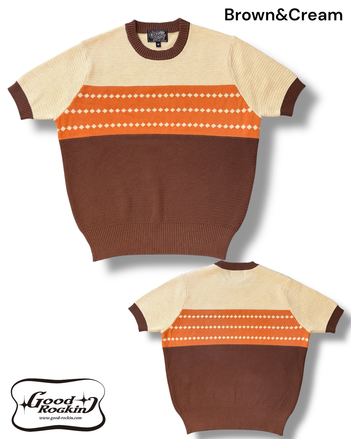 Vintage style summer sweater「Diamond Pattern 」/ヴィンテージスタイルサマーセーター「ダイアモンドパターン」