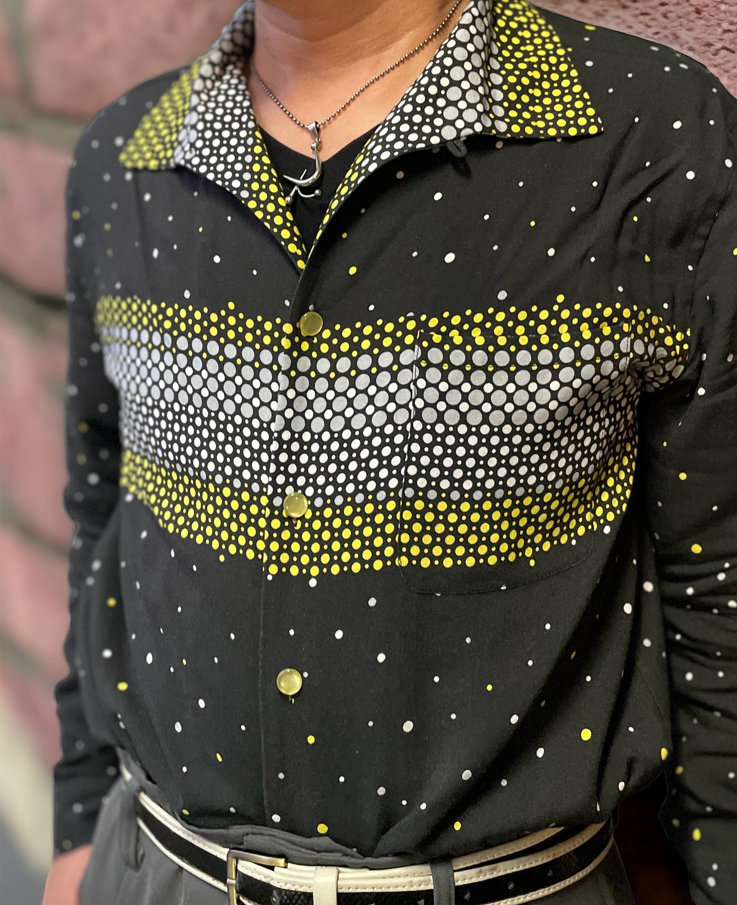 Long Sleeve Rayon Print Shirt「Polka Dots」/長袖レーヨンプリントシャツ「ポルカドット」