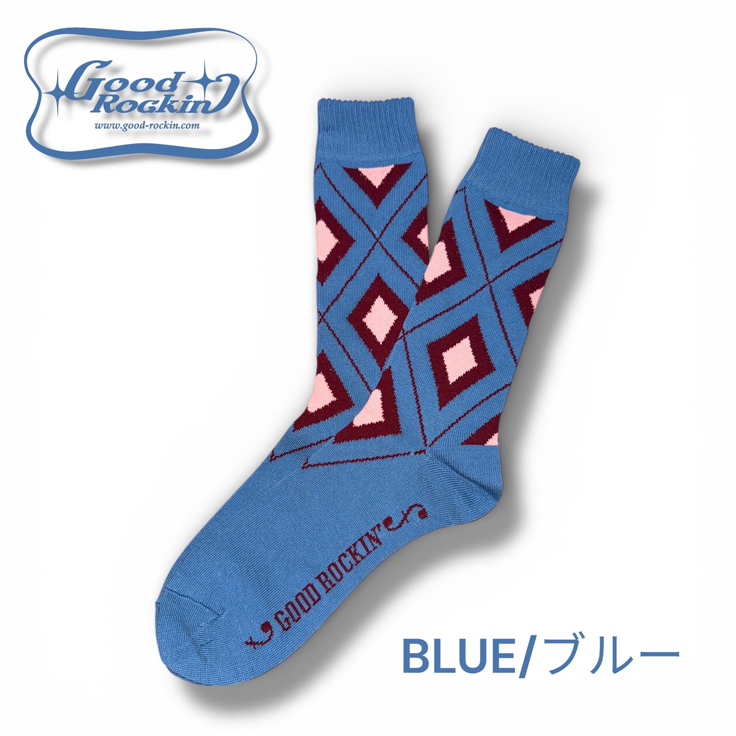 Vintage Style Socks "DIA"/　ヴィンテージスタイルダイア柄ソックス