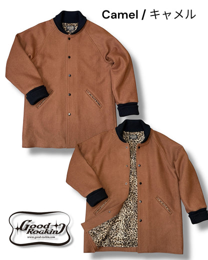 レオパードライナーメルトンカーコート/Leopard-lined Melton car coat