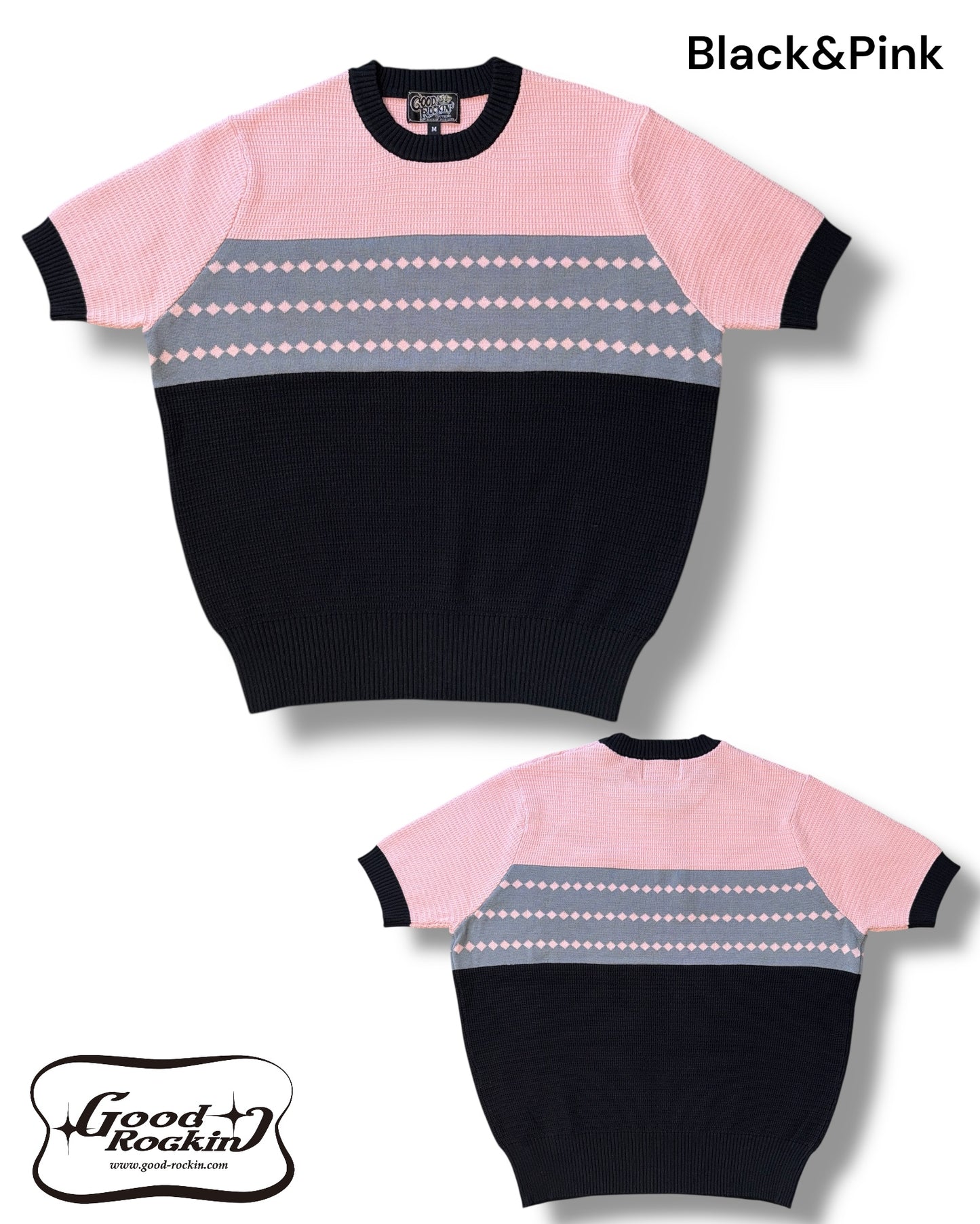 Vintage style summer sweater「Diamond Pattern 」/ヴィンテージスタイルサマーセーター「ダイアモンドパターン」