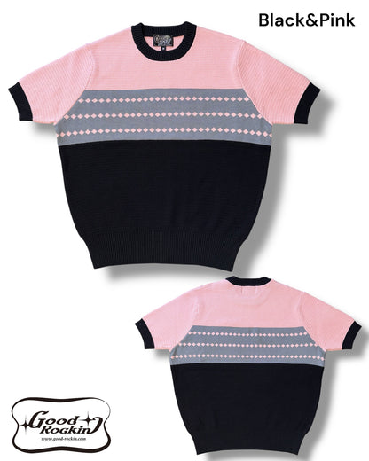 Vintage style summer sweater「Diamond Pattern 」/ヴィンテージスタイルサマーセーター「ダイアモンドパターン」