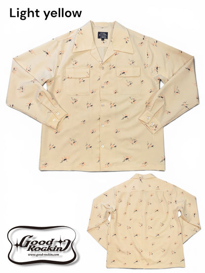 Long Sleeve Print Shirt "Harlequin Mask"/ヴィンテージスタイルプリントシャツ"Harlequin Mask"