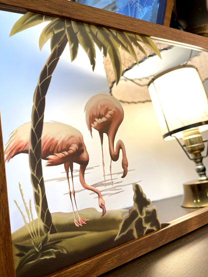 Midcentury Style Deco Mirror・Small "Flamingo"/ウォールデコスモールミラー"フラミンゴ"