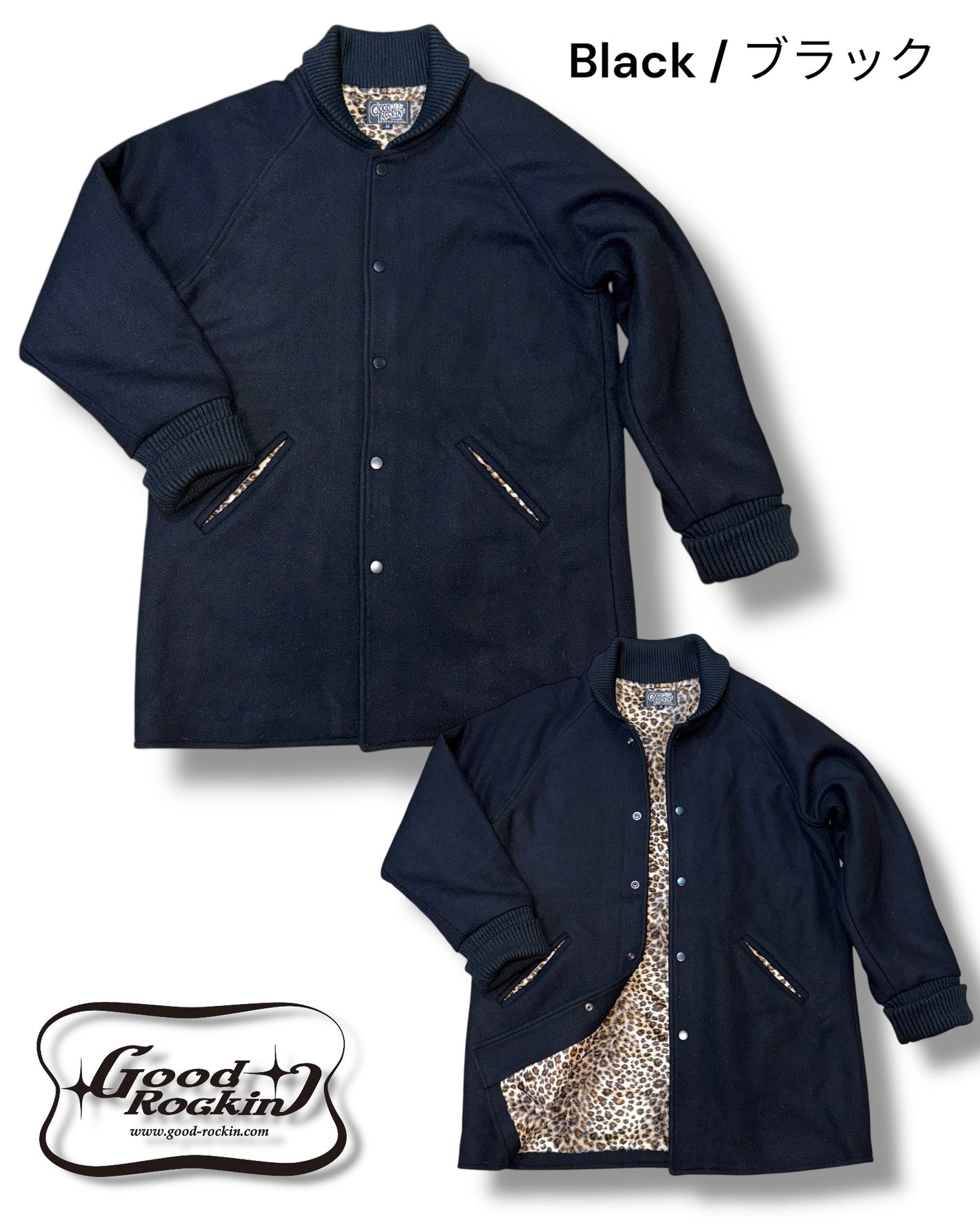 レオパードライナーメルトンカーコート/Leopard-lined Melton car coat