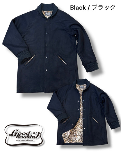 レオパードライナーメルトンカーコート/Leopard-lined Melton car coat