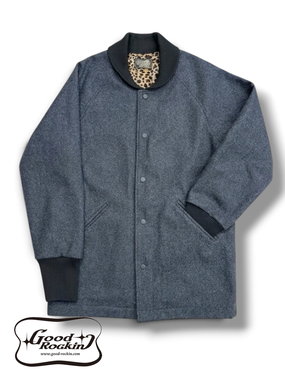 ＊ご予約受付中 レオパードライナーカーコート・スミクロ/Leopard-lined  car coat・Charcoal Gray