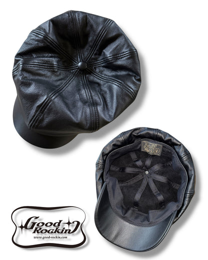 Casquette "Black Leather "/ブラックレザーキャスケット