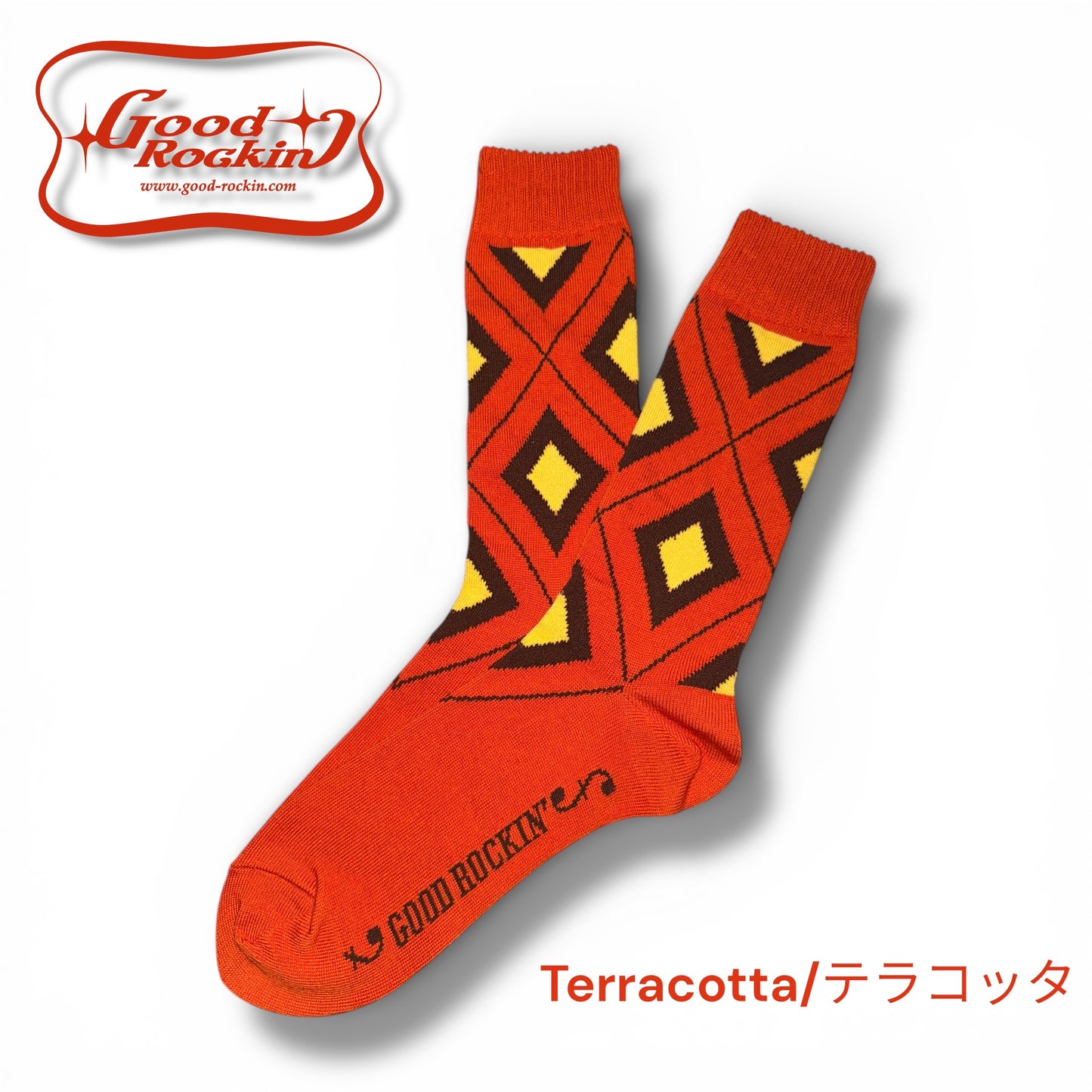 Vintage Style Socks "DIA"/　ヴィンテージスタイルダイア柄ソックス
