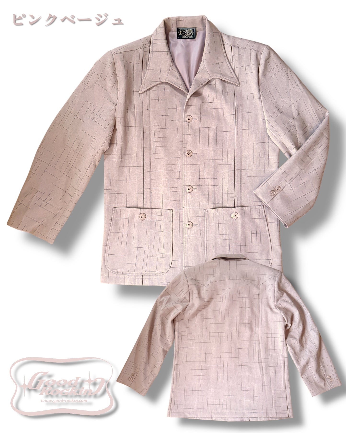 1950sSTYLE Hollywood Jacket /1950sスタイルカスリプリントナッソージャケット