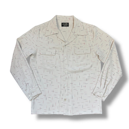 *Now accepting reservations* Long Sleeve Open Color Shirt/Kasuri Print Open Collar Shirt "Ivory"