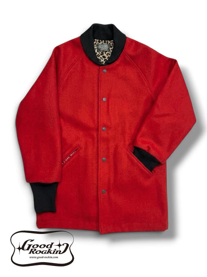 ＊ご予約受付中 レオパードライナーカーコート・レッド/Leopard-lined  car coat・Red