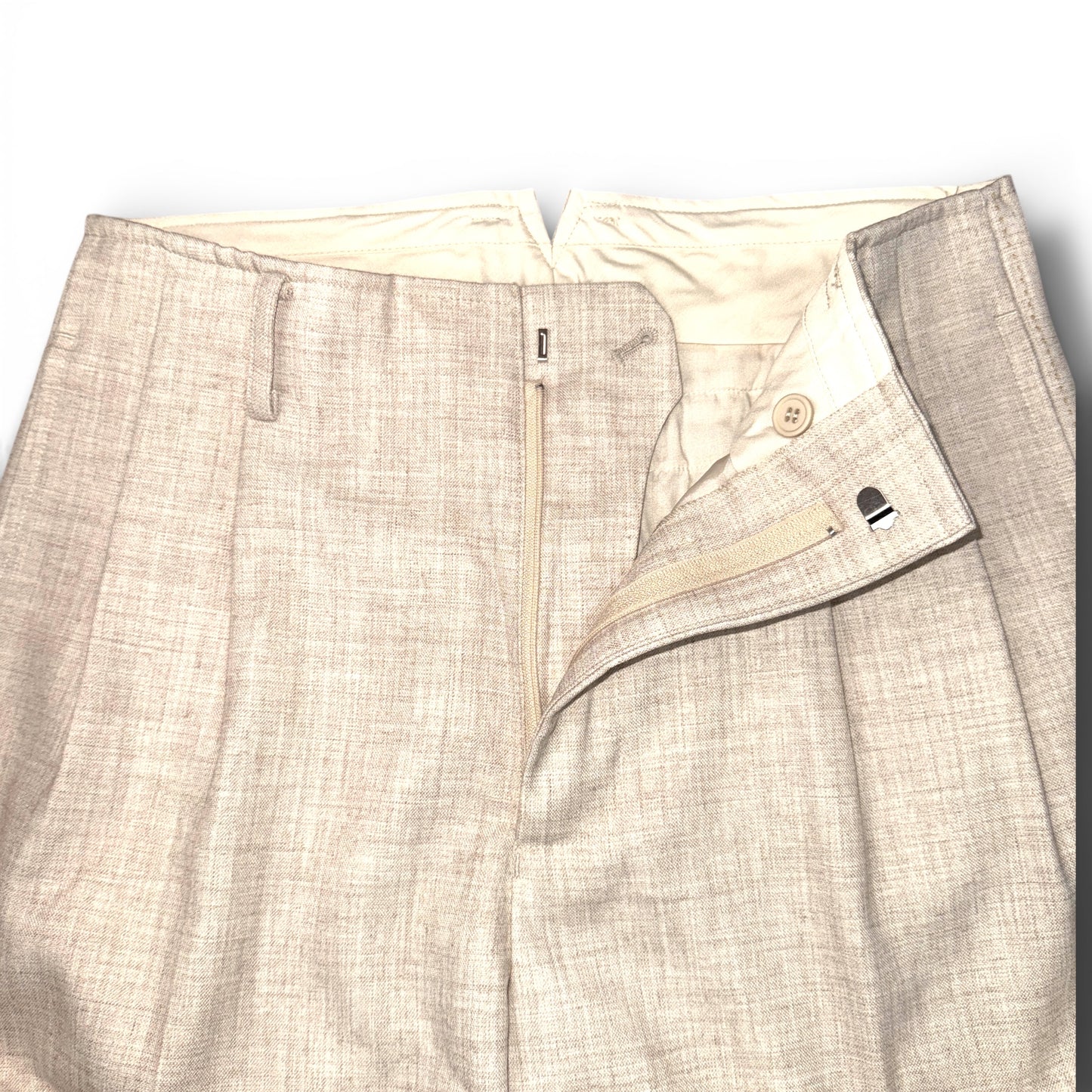 Vintage Style 2pleats trousers/GRP-061ヴィンテージスタイルファブリックハンドステッチツープリーツトラウザーズ