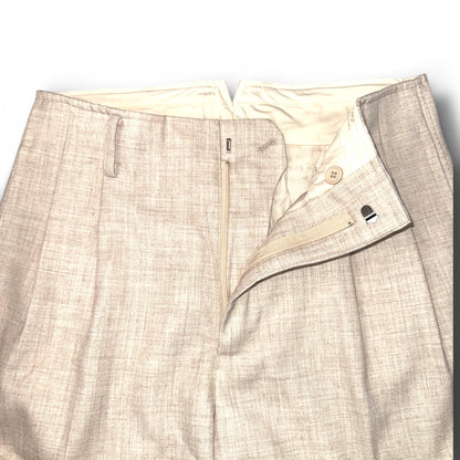 Vintage Style 2pleats trousers/GRP-061ヴィンテージスタイルファブリックハンドステッチツープリーツトラウザーズ