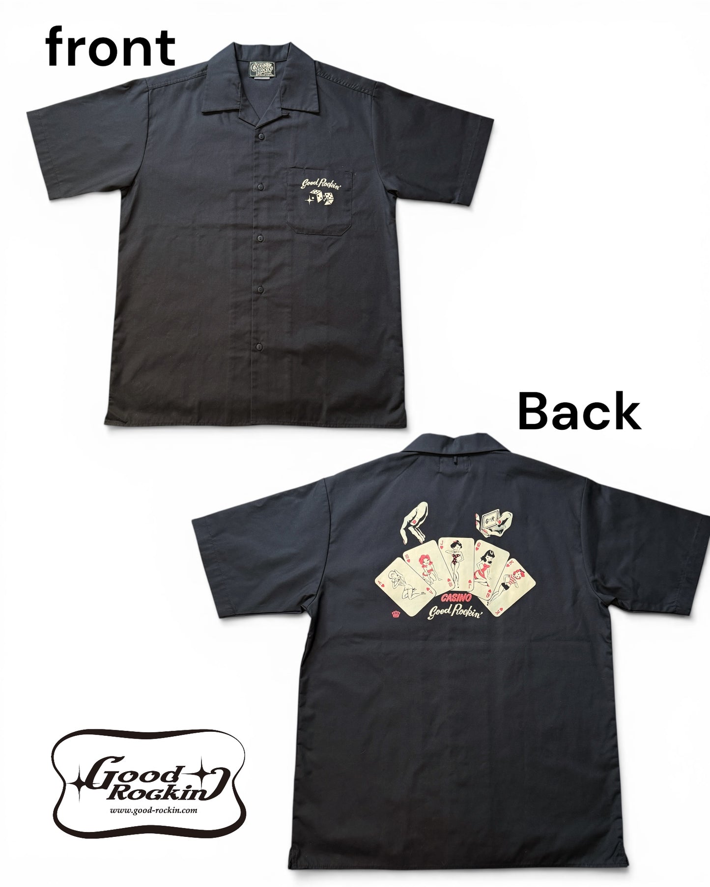 Short Sleeve open collar Shirts "ROCKIN' CASINO"/オープンカラーワークシャツ"ROCKIN' CASINO"