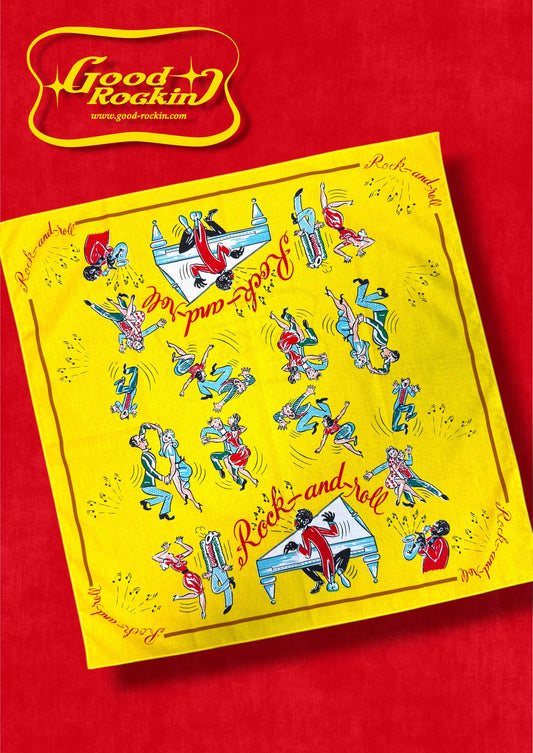 Vintage style Bandana " Rock and Roll"/ヴィンテージスタイルバンダナ"Rock and Roll "