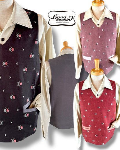 Vintage style  PULL OVER VEST「Argyle」/ヴィンテージスタイルプルオーバーベスト「アーガイル」