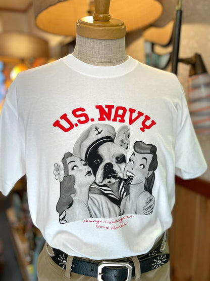 Short Sleeve Tee Shirt  GRC-318/半袖Ｔシャツ"US.NAVY"ホワイト