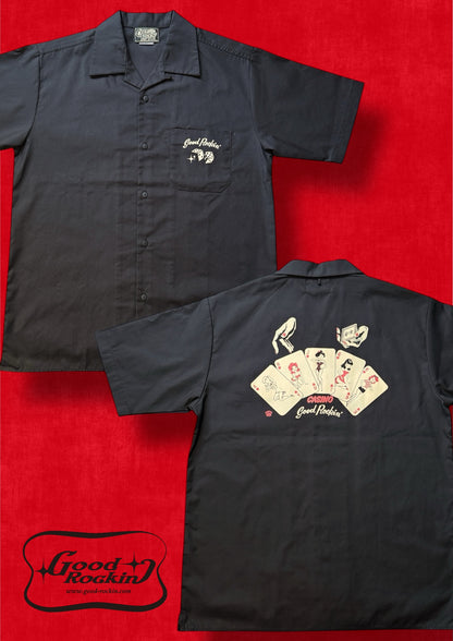 Short Sleeve open collar Shirts "ROCKIN' CASINO"/オープンカラーワークシャツ"ROCKIN' CASINO"