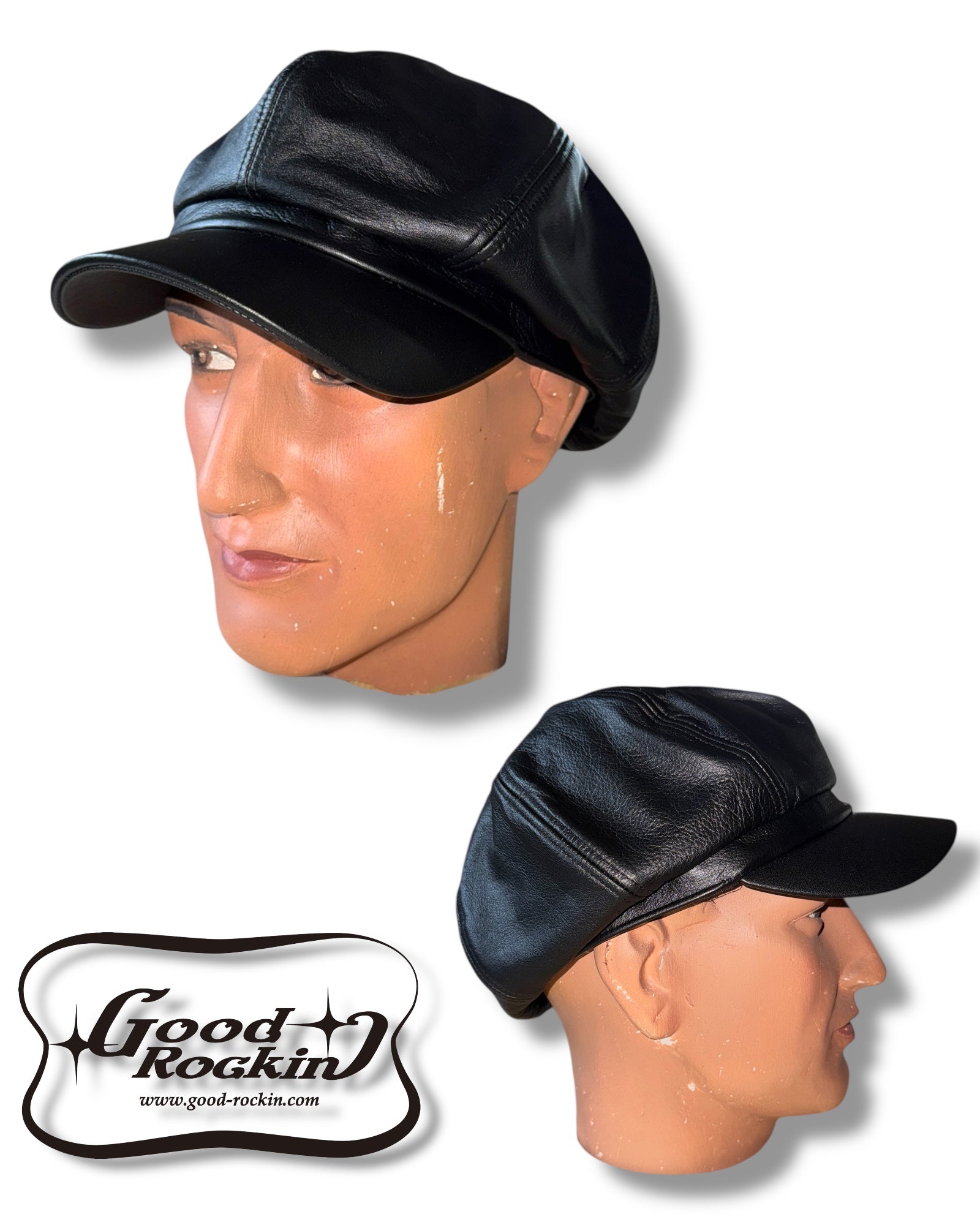 ブラック レザー キャスケット Casquette 