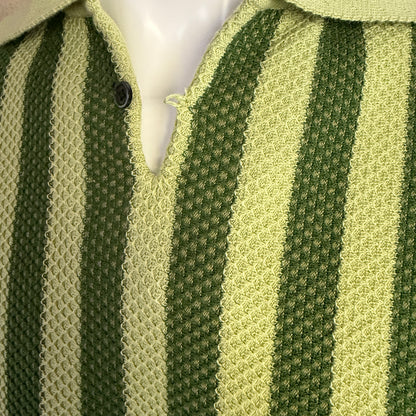 Vintage style summer sweater「Stripe 」/衿付半袖ニットシャツ「ヴィンテージストライプ」