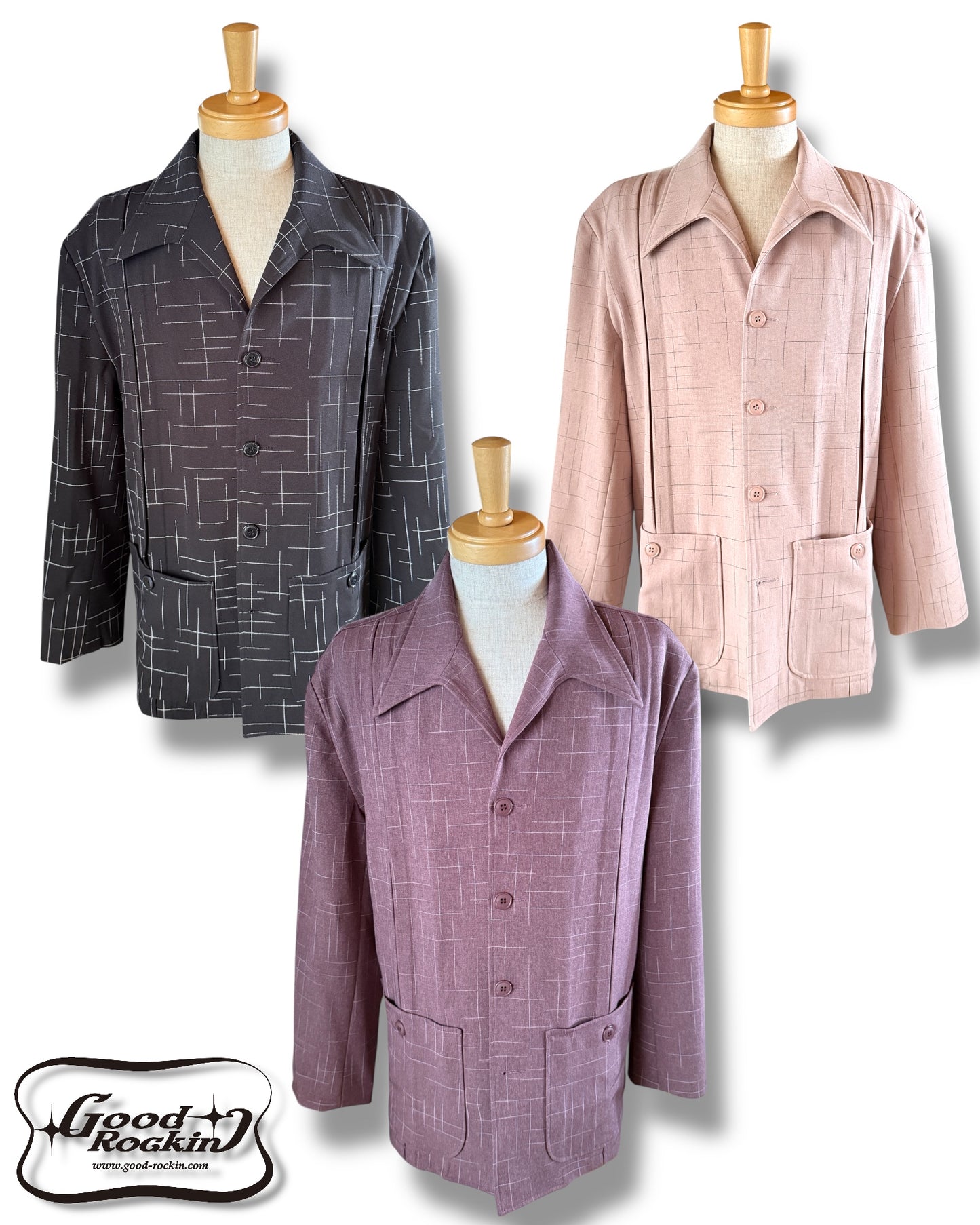 1950sSTYLE Hollywood Jacket /1950sスタイルカスリプリントナッソージャケット