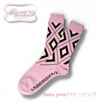 Vintage Style Socks "DIA"/　ヴィンテージスタイルダイア柄ソックス