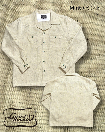 Long Sleeve  Shirts "Vintage Like Nep"/長袖オープンカラーシャツ"ヴィンテージ調ネップ"