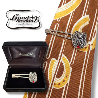 Brass Tie Bar /ブラスタイバー”ホースシュー＆ダイス"