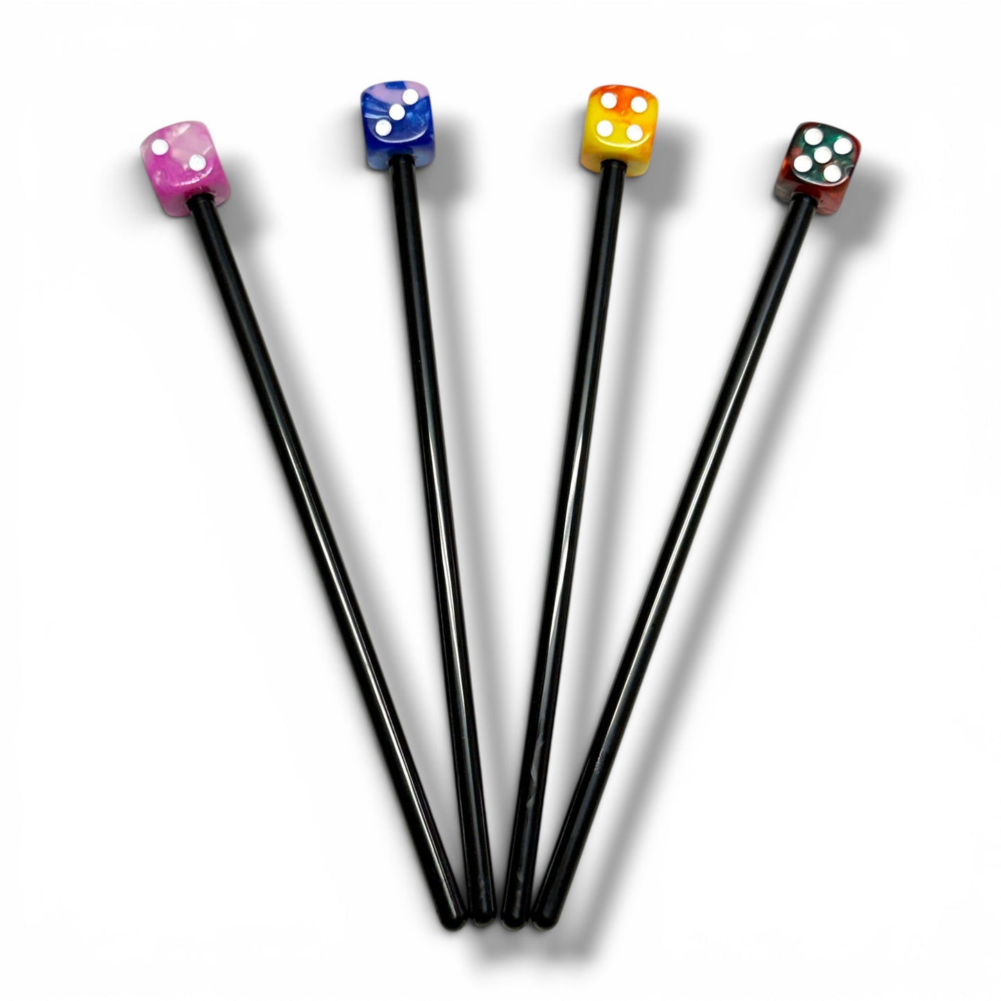 Dice Cocktail Swizzle Sticks/Marble Dice Muddler Set