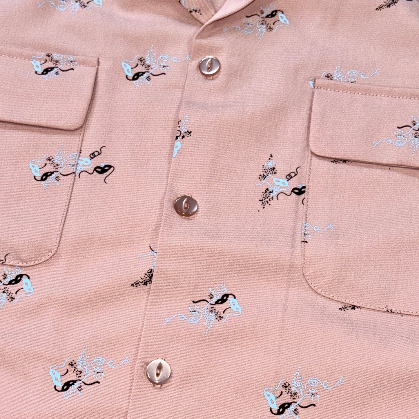 Long Sleeve Print Shirt "Harlequin Mask"/ヴィンテージスタイルプリントシャツ"Harlequin Mask"