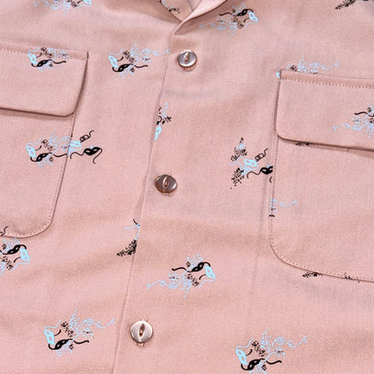 Long Sleeve Print Shirt "Harlequin Mask"/ヴィンテージスタイルプリントシャツ"Harlequin Mask"