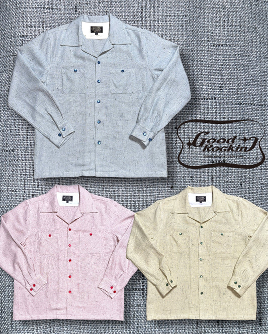 Long Sleeve  Shirts "Vintage Like Nep"/長袖オープンカラーシャツ"ヴィンテージ調ネップ"