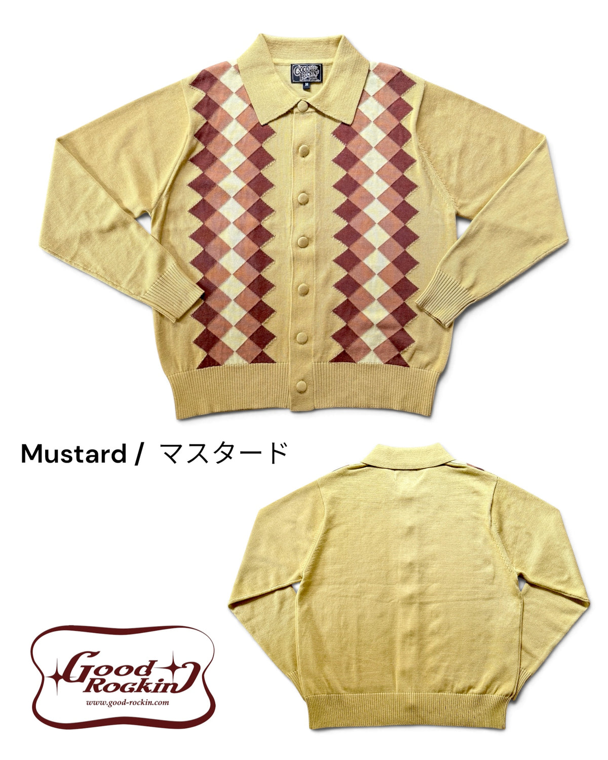 Shirt Collar Cardigan「Argyle Stripe 」/衿付カーディガン「アーガイルストライプ」