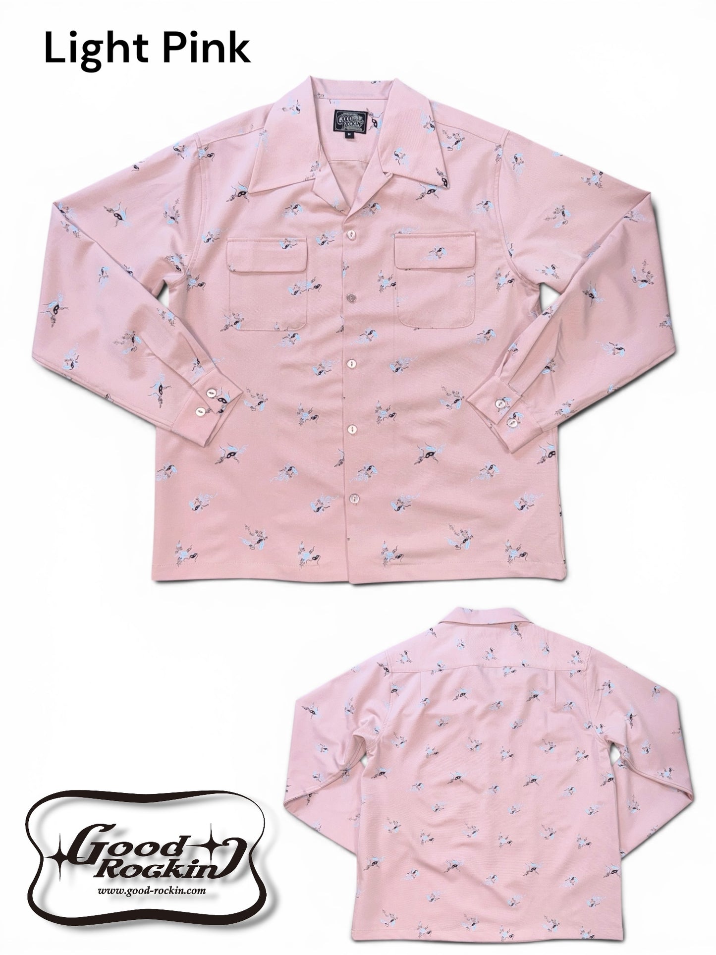 Long Sleeve Print Shirt "Harlequin Mask"/ヴィンテージスタイルプリントシャツ"Harlequin Mask"