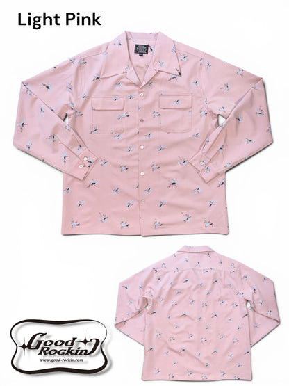 Long Sleeve Print Shirt "Harlequin Mask"/ヴィンテージスタイルプリントシャツ"Harlequin Mask"