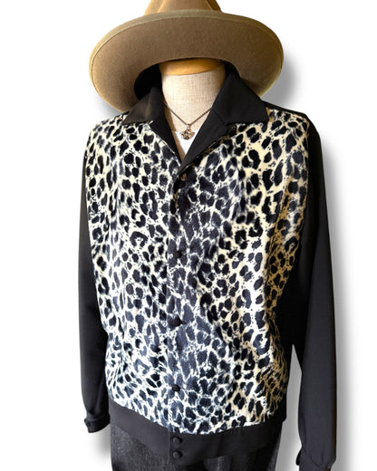 ＊ご予約受付中＊Long Sleeve  Shirt "Black & Animal"/ レオパードフロントパネルシャツ