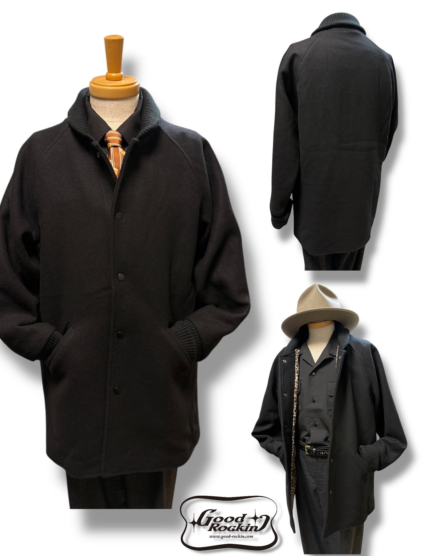 レオパードライナーメルトンカーコート/Leopard-lined Melton car coat