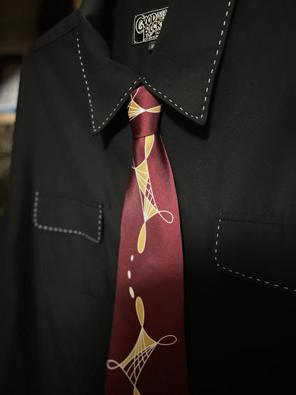 Vintage Style art deco Tie "Burgundy"/ヴィンテージスタイルアールデコネクタイ