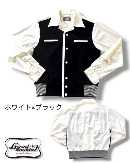 Long Sleeve Shirt "Vintage style Front Panel "/長袖別珍パネルオープンカラー腰リブシャツ